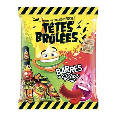 Têtes Brulées Bonbons pomme fraise acidulé, 200g