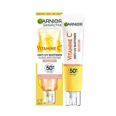 Garnier SkinActive  Crème Hydratante Visage Anti-UV Quotidien Glow SPF50+, 40ml