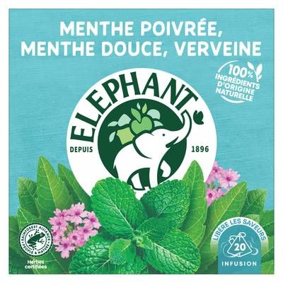 Elephant Infusion Menthe Poivrée, 20 sachets