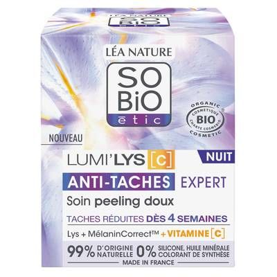 SO'BIO ETIC Soin Visage Nuit Peeling Anti -Tâches Expert, 50ml