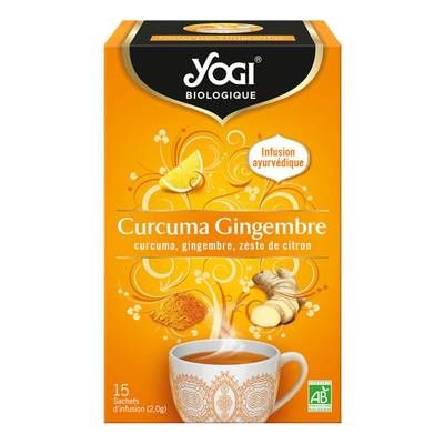 Yogi Infusion Curcuma Gingembre Zeste de Citron Bio - 15 sachets, 30g
