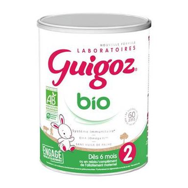 Guigoz Lait bébé en poudre Optipro Bio 2ème âge, 6-12 mois, 800g