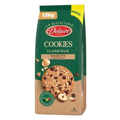 Delacre Cookies Chocolat et noisette X8, 136g
