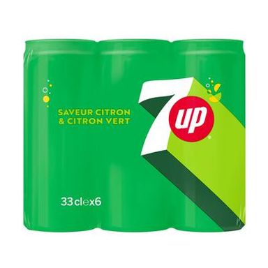 Seven-Up Boisson gazeuse aux extraits de citron & citron vert, 6x33cl