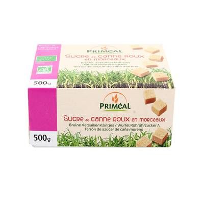 Priméal Sucre de canne roux morceau bio, 500g