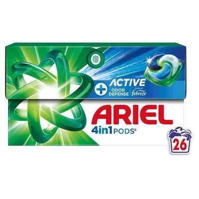 Ariel Lessive capsules Protection Active Contre Les Odeurs 4in1, 26 capsules