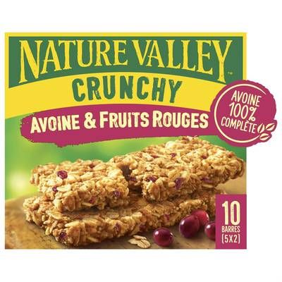 Nature Valley Barre céréale crunchy avoines baies x5, 10 barres