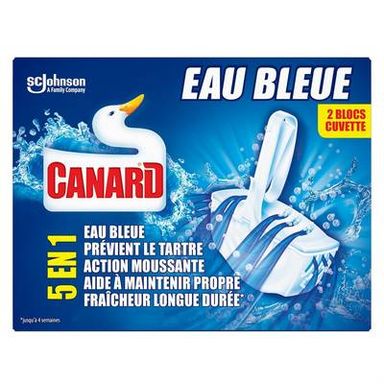 Canard Bloc WC Eau Bleue 5 en 1, 2 blocs