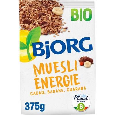 Bjorg Céréales Muesli Energie Cacao Banane Guarana Bio, 375g