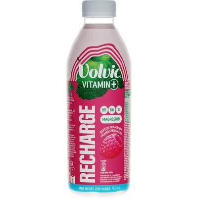 Volvic Eau Aromatisée framboise vitamin+ recharge, 75cl