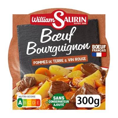 William Saurin Boeuf Bourguignon Pommes de Terre et Vin Rouge, 300g