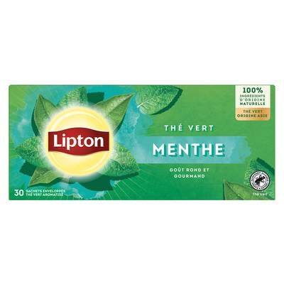 Lipton Thé Vert d'Asie à la Menthe, 30 sachets