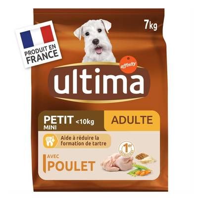 Affinity - Ultima Croquettes Poulet Aide à réduire la formation de tartre pour petit chien adulte, 7kg