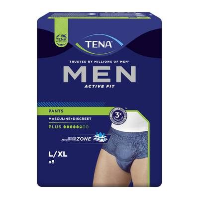 Tena Men Culotte Fit Pants Plus L, 8 culottes