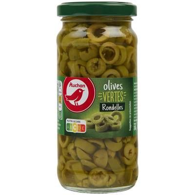 Auchan Olives vertes en rondelles spécial pizza et salades, 110g