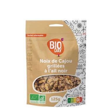 Bioday Noix de cajou ail noir, Sachet de 125g