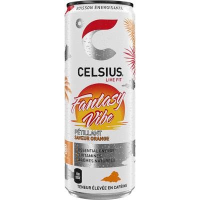 Celsius Boisson énergisante pétillante aromatisée - Saveur orange., 35,5cl