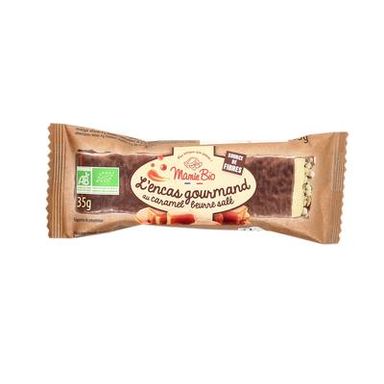 Mamie Bio Barre bio caramel et céréales chocolat au lait, 35g