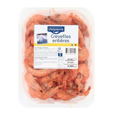 Delpierre Crevettes entières, 500g