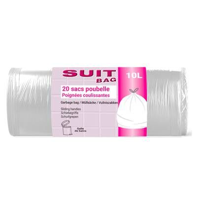 Suit Sac poubelle Salle de bains avec poignées, 20x10L