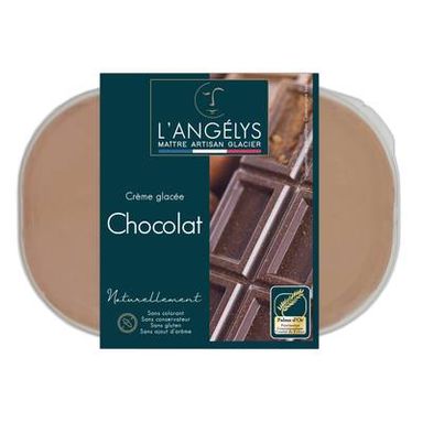 L'Angelys Crème glacée artisanale chocolat noir intense, 450g