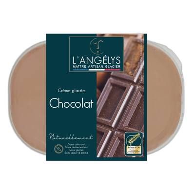 L'Angelys Crème glacée artisanale chocolat noir intense, 450g