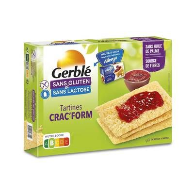 Gerblé Sans Gluten Sans Lactose Tartines Craq Form Sans Gluten et sans Lactose, 250g