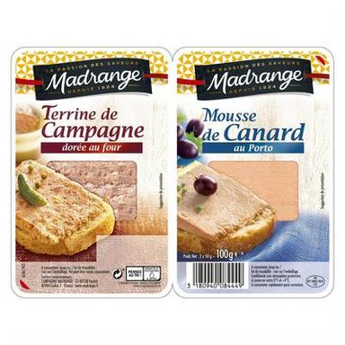 Madrange Duo Terrine campagne et Mousse de canard, 100g