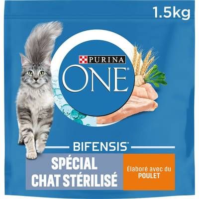 Purina - One Croquettes Poulet pour Chat Adulte Stérilisé, 1.5kg