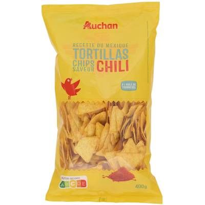 Auchan Tortillas saveur chili à l'huile de tournesol, 400g