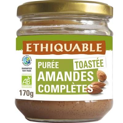 Ethiquable - Commerce Equitable Purée Amandes complètes Bio de Tunisie, 170g