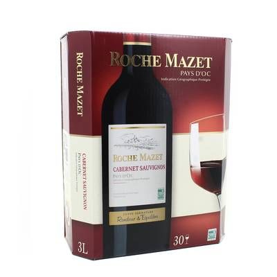 Vin de pays d'Oc rouge IGP La Roche Mazet Cabernet Sauvignon, 3L