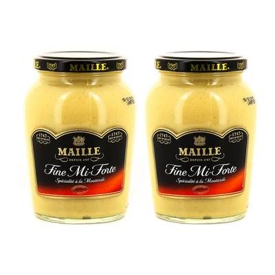 Maille Moutarde fin Mi-Forte, Lot de 2x355g