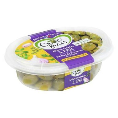 Croc'Frais Olives Cassées à l'Ail, 250g