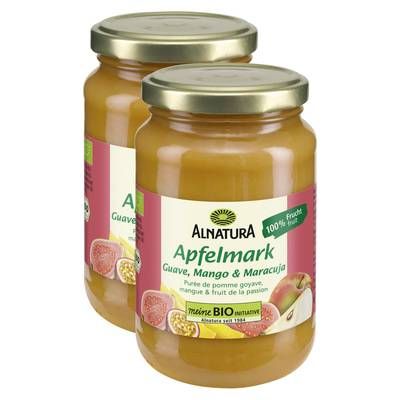 Alnatura Purée Pomme Goyave Mangue Passion Bio, Lot de 2x360g