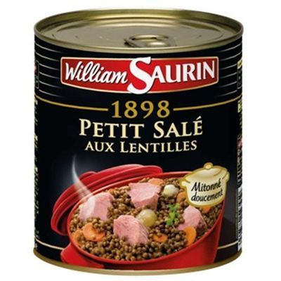 William Saurin Petit salé et lentille, 840g