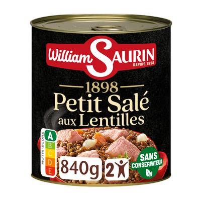 William Saurin Petit salé et lentille, 840g