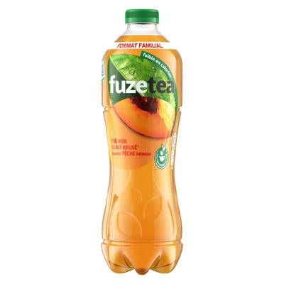 Fuze Tea Thé noir glacé saveur pêche intense (faible en calories), 1,75L