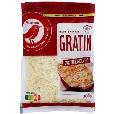 Auchan Fromage râpé spécial gratin, 200g