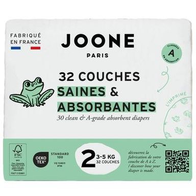 Joone Couches Bébé T2 3-5kg, 32 couches