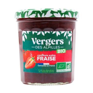Vergers des Alpilles Confiture Extra Fraise Bio, 370g