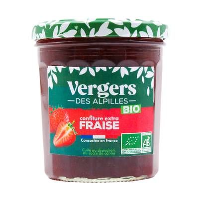 Vergers des Alpilles Confiture Extra Fraise Bio, 370g