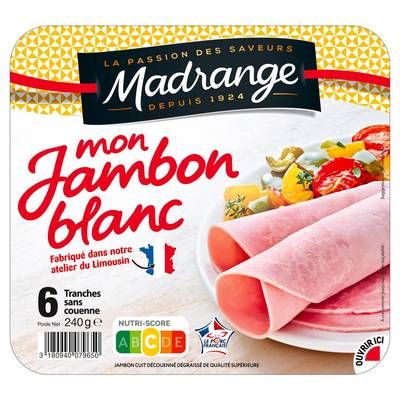 Madrange Mon Jambon Blanc, 6 tranches - 240g