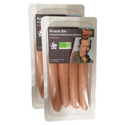 Auchan Knacks Fumées Bio, Lot de 2x220g