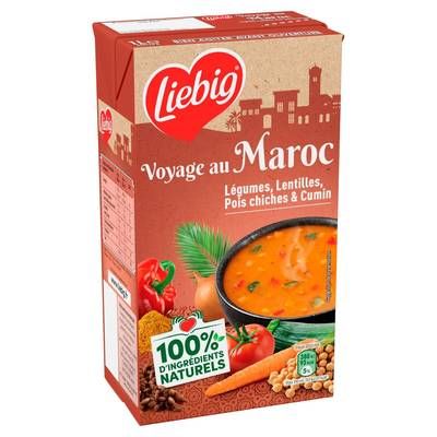 Liebig Soupe Légumes, lentilles, pois chiches, cumin- Voyage au Maroc, 1 L
