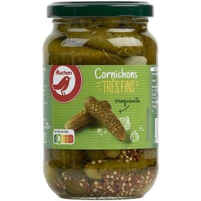 Auchan Cornichons très fins croquants, 185g