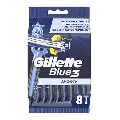 Gillette Blue 3 Rasoirs Jetables Blue 3 Smooth, 8 pièces