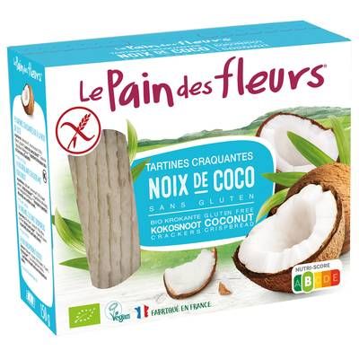 Le pain des fleurs Tartines Craquantes Bio à la  Noix de Coco, 150g