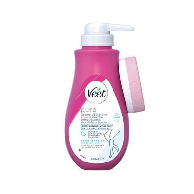 Veet Crème dépilatoire sous la douche peau semsible, 400ml