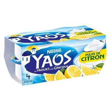 Yaos Yaourt à la Grecque pulpe de citron, 4x125g